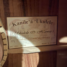 画像をギャラリービューアに読み込む, Kanile'a D-1 T NAT テナー ウクレレ #1224-28794
