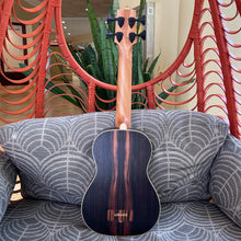 画像をギャラリービューアに読み込む, カラ UBASS-EBY-FSRW ストライプドエボニーアコースティックエレクトリックUベース