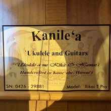 画像をギャラリービューアに読み込む, Kanile'a 'Ilikai Tenor Ukulele #0426-29881
