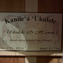 Load image into Gallery viewer, Kanile&#39;a K-1 T PRO テナー ウクレレ #0725-29234
